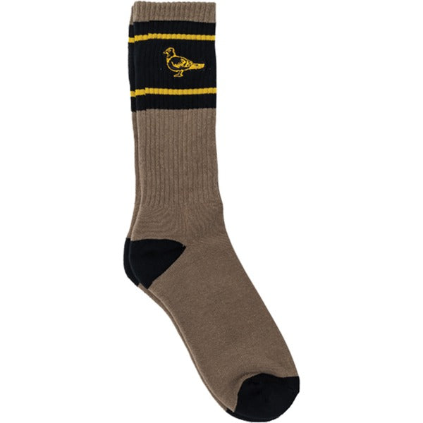 Anti Hero Skateboards Basic Pigeon Emblem Brown / Yellow / Black Crew Socks