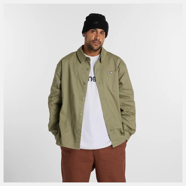 New Balance Numeric Button Up Shirt- Dark Olivine