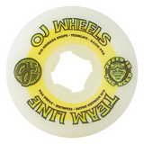 OJ TEAM LINE WHITE/YELLOW/GREEN HARDLINE 99A 54MM WHEELS