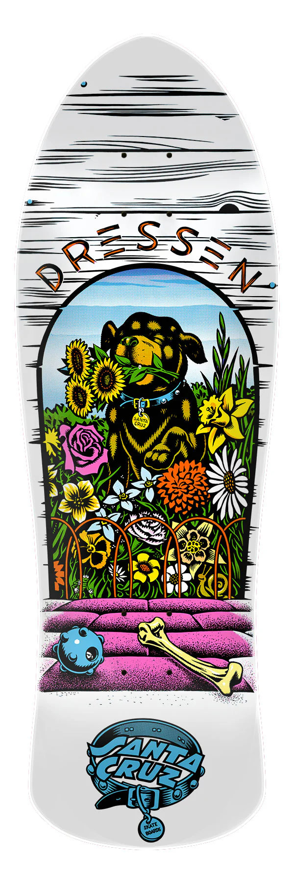 9.5in Dressen Pup Reissue Santa Cruz Skateboard Deck