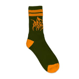 METAL  METAL HESHER SOCKS WHITE AND GREEN