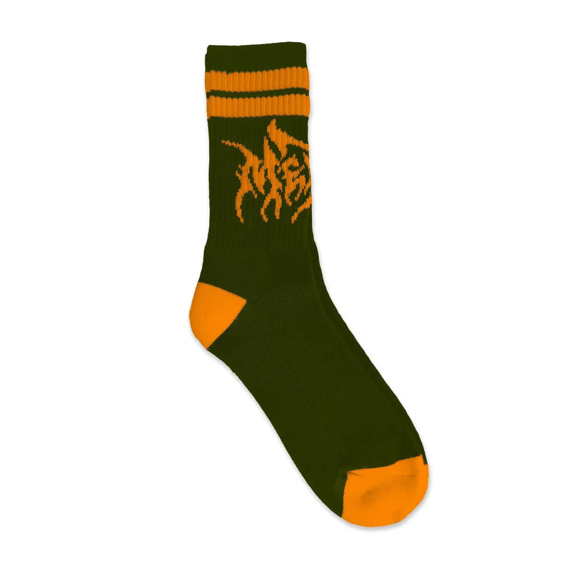 METAL  METAL HESHER SOCKS WHITE AND GREEN