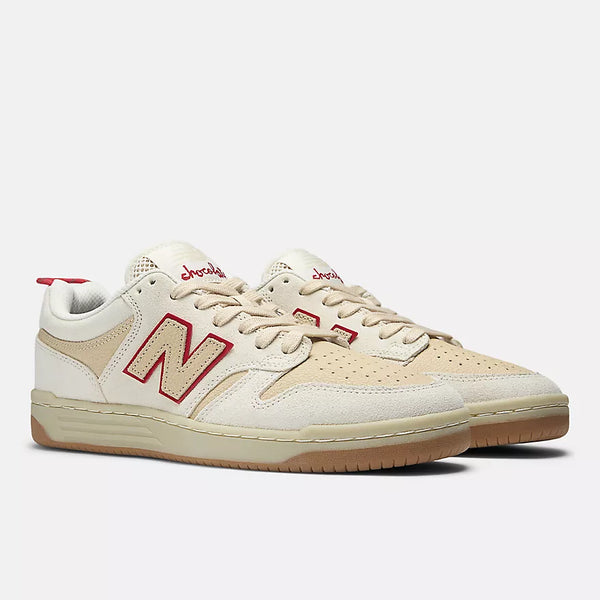 NB Numeric x Chocolate Skateboards 480- Sea Salt with Red