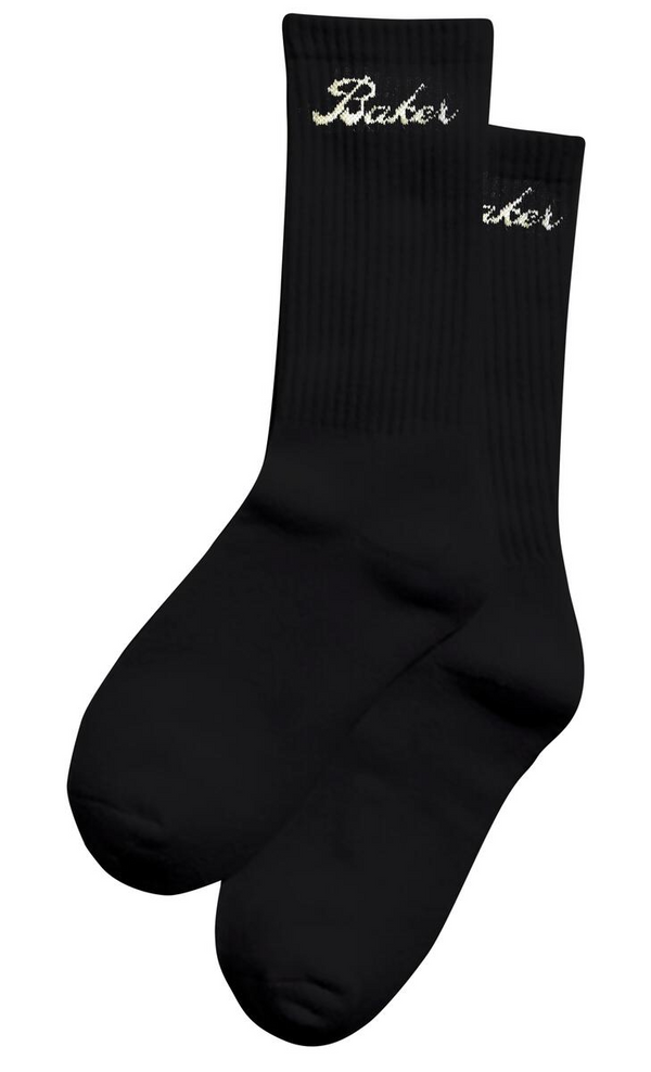 BAKER CURSIVE BLACK SOCK