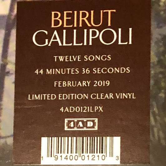Beirut : Gallipoli (LP, Album, Ltd, Cle)