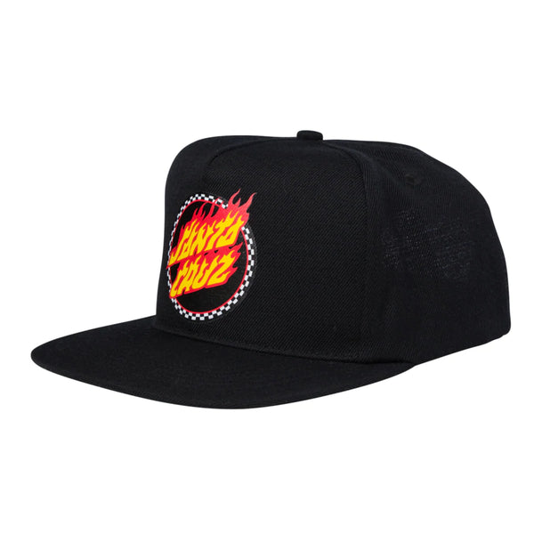 Check Ringed Flamed Dot Snapback Mid Profile Mens Santa Cruz Hat
