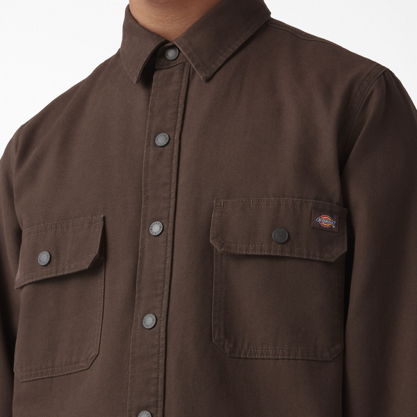 DICKIES FLANNEL LINED DUCK SHIRT BROWN
