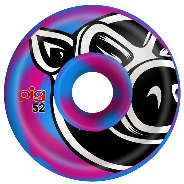 PIG HEAD CONICAL BLUE/PINK SWIRL 52MM