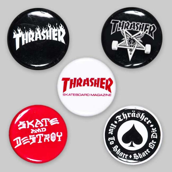 THRASHER BUTTONS 5 PACK